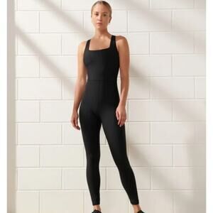 Abercrombie YPB Sculptlux Active Jumpsuit 7/8 Length Black Women's Size Medium